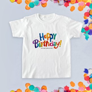 Cool Modern Birthday Colorful Watercolor Typo
