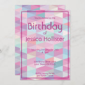 Cool Modern Birthday Invitation | Triangles (Front/Back)
