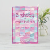 Cool Modern Birthday Invitation | Triangles (Standing Front)