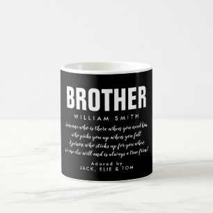 Cool Modern Black and White Brother Quote Coffee Mug