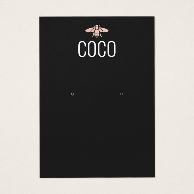 Cool Modern Black Bee Earring Jewelry Display (Front)