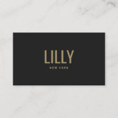 Cool Modern Black Gold Typography Business Card (Front)