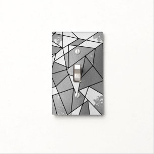 Cool Modern Black & Gray Distressed Geometric Light Switch Cover