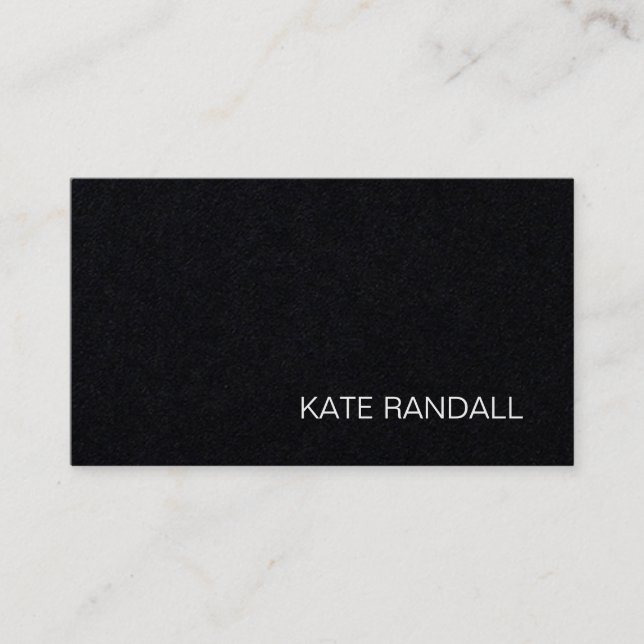 Cool Modern Black Professional Business Card (Front)