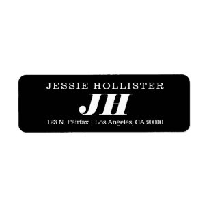 Cool Modern Black Return Address Label