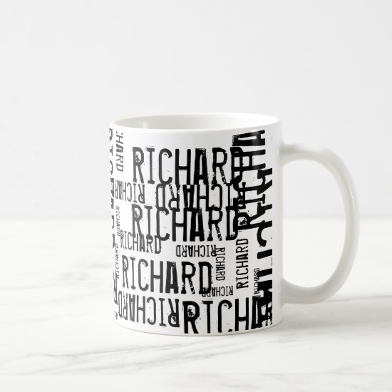 cool & modern black & white name typography coffee mug