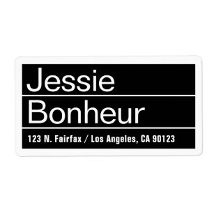 Cool Labels Zazzle Cool Modern Black White Return Address Label