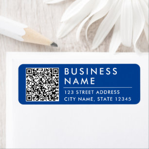 Cool Modern Blue Minimalist Website QR Code Label