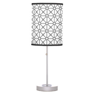 Cool Modern Boho Black and White Pattern Rhombus Table Lamp