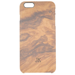 Cool Modern Brown Faux Wood Background No.2 Clear iPhone 6 Plus Case