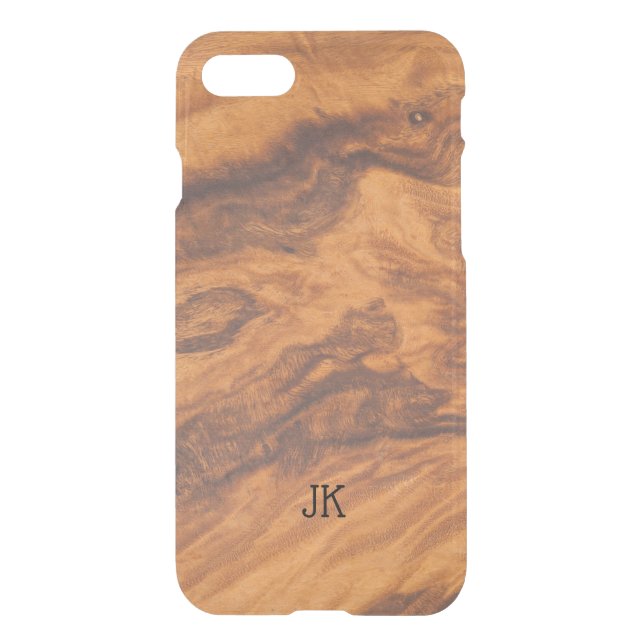 Cool Modern Brown Faux Wood Background Uncommon iPhone Case (Back)