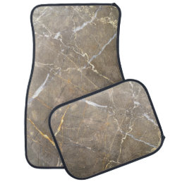 Cool Modern Brown Marble Stone Pattern Car Floor Mat