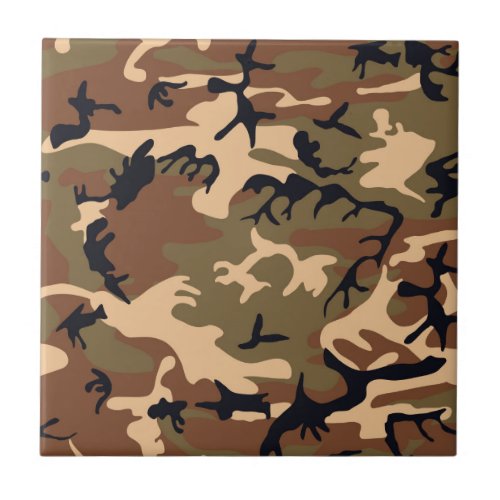 Cool Modern Camouflage Camo Design Ceramic Tile