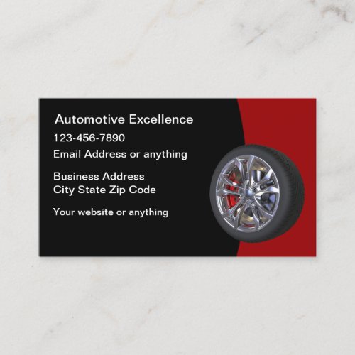 Cool Modern Car Tire Theme Business Cards