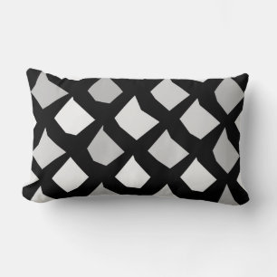 Cool Modern Chic Black White Grey Pattern  Lumbar Pillow