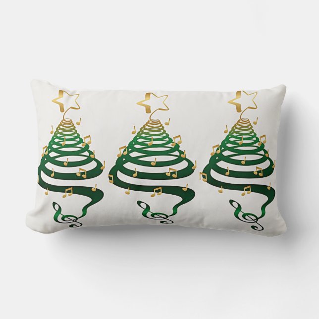 "COOL MODERN CHRISTMAS TREES" LUMBAR PILLOW (Front)
