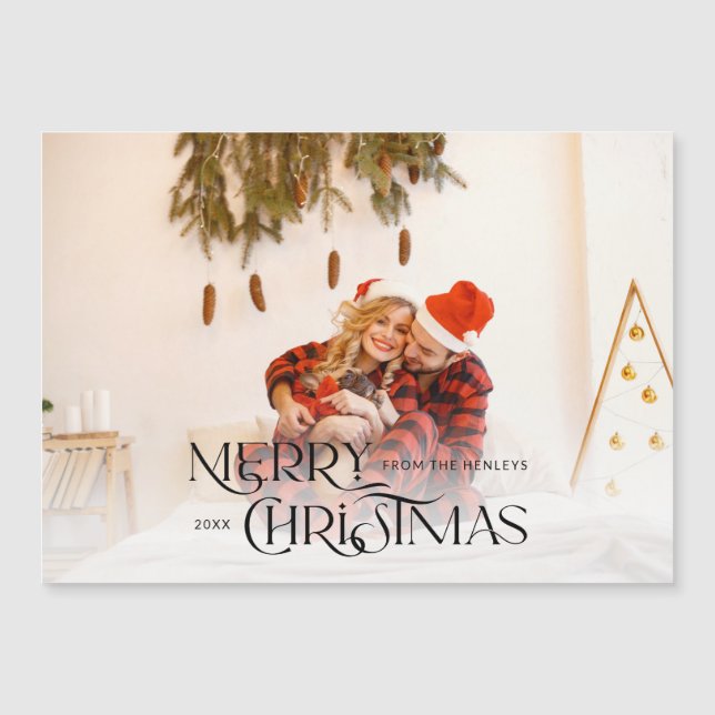 Cool Modern Christmas Typography Photo (Front)