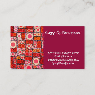 Cool Modern Circle Orange Red Mosaic Tile Business Card