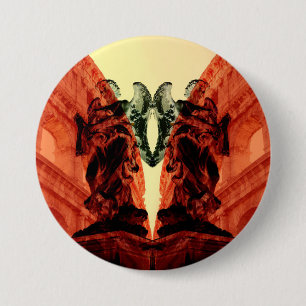 Cool modern collage of historical Rome in red Button