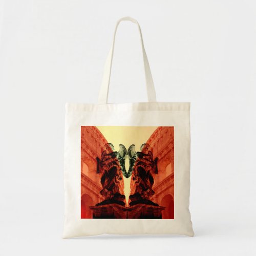 Cool modern collage of historical Rome in red Tote Bag