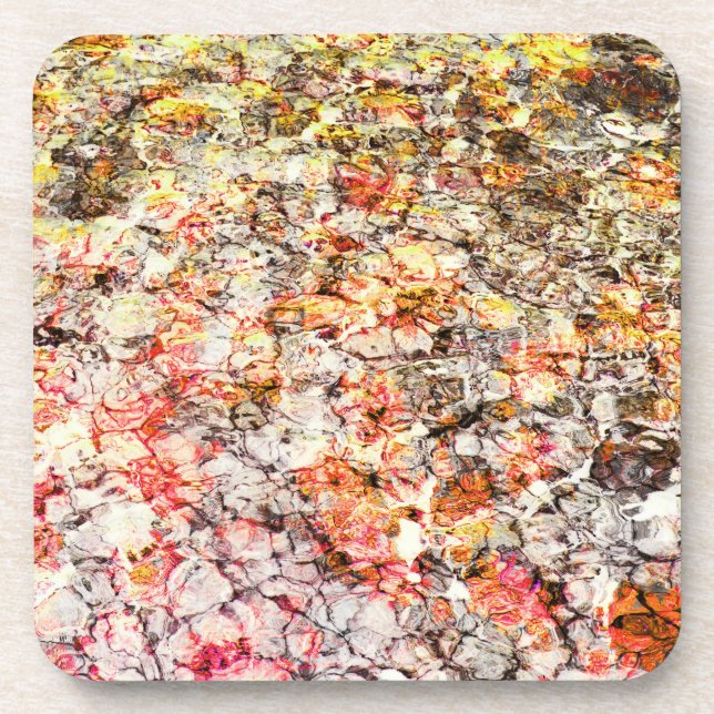 Cool, modern, colorful abstract background beverage coaster (Front)