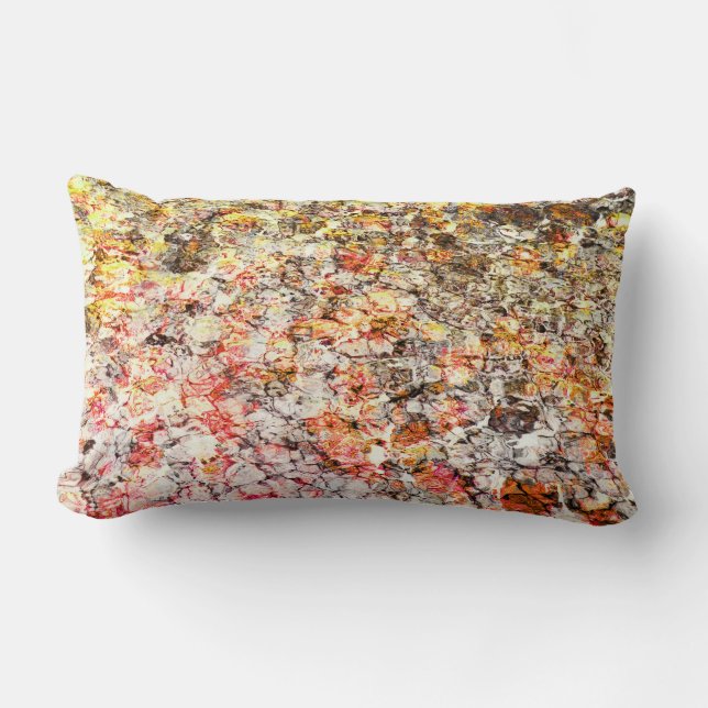 Cool, modern, colorful abstract background lumbar pillow (Front)