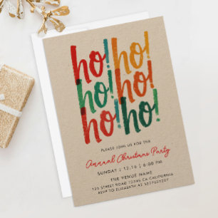 Cool Modern Colorful Christmas Calligraphy Script Invitation