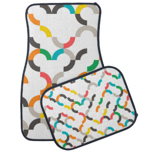 Cool, modern, colorful, trendy circular geometric car floor mat