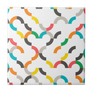 Cool, modern, colorful, trendy circular geometric ceramic tile