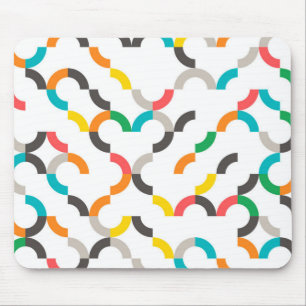 Cool, modern, colorful, trendy circular geometric mouse pad