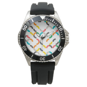 Cool, modern, colorful, trendy circular geometric watch