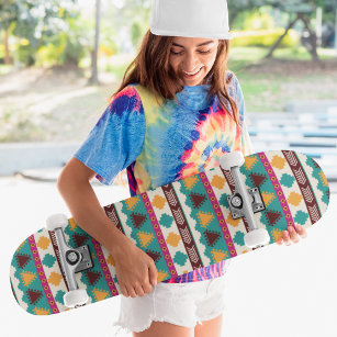 Cool Modern Colorful Tribal Pattern Skateboard