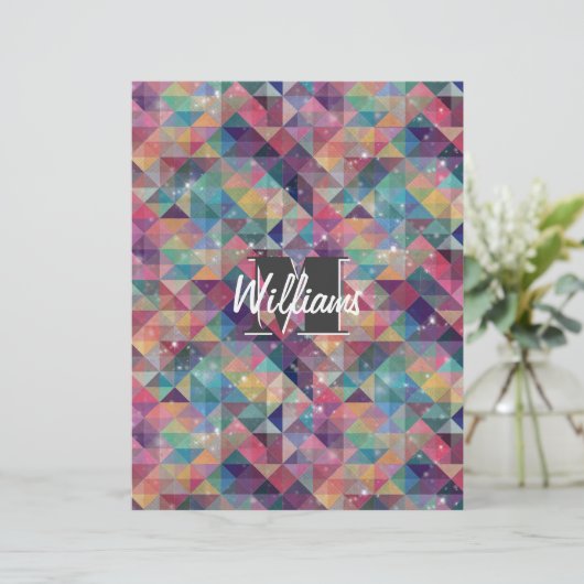Cool modern colourful triangles geometric pattern (Standing Front)