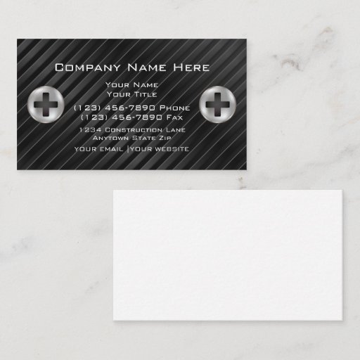 Customizable Construction Business Cards