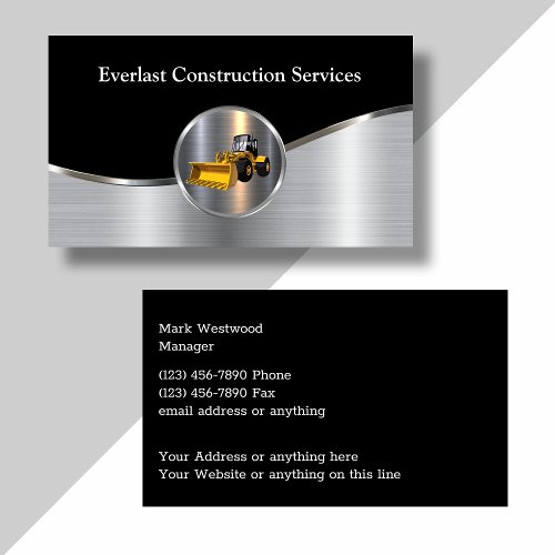 Cool Modern Construction Service Business Card