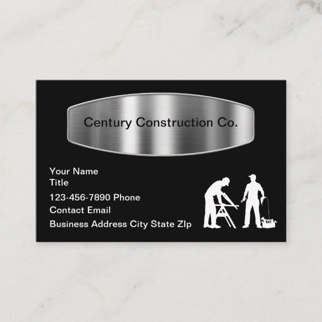 Cool Modern Construction Services  Appointment Card (Front)
