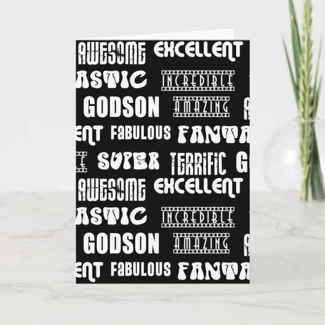 Cool Modern Design for Godsons Positive Words Holiday Card (Front)