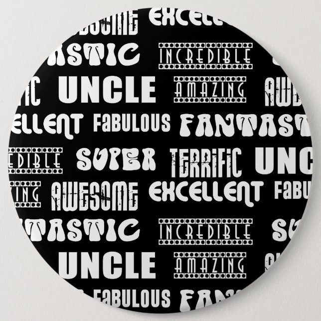 Cool Modern Design for Uncles : Positive Words Button (Front)