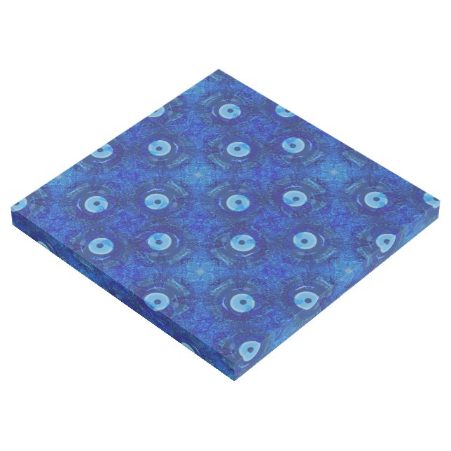 Cool, modern digital art of blue evil eye pattern (3/4)