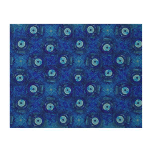 Cool, modern digital art of blue evil eye pattern