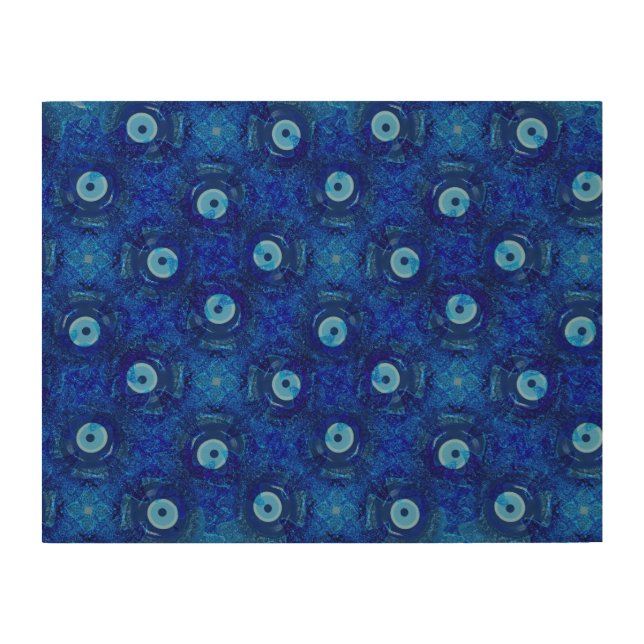 Cool, modern digital art of blue evil eye pattern (Front)