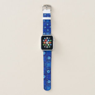 Cool, modern digital art of blue evil eye pattern apple watch band