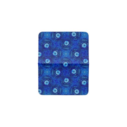 Cool modern digital art of blue evil eye pattern card holder
