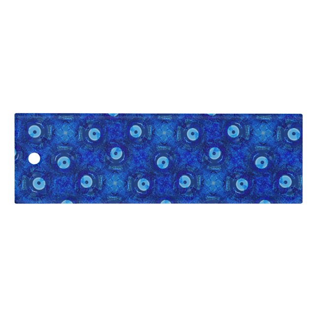 Cool, modern digital art of blue evil eye pattern ruler (Front)