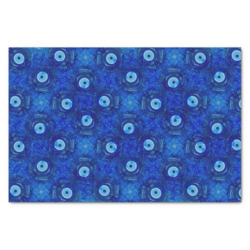Cool modern digital art of blue evil eye pattern tissue paper