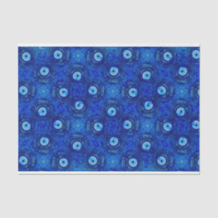 Cool, modern digital art of blue evil eye pattern tissue paper