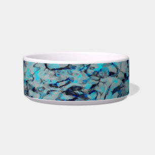 Cool, modern digital art of blue watercolor bowl