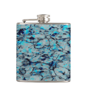 Cool, modern digital art of blue watercolor flask