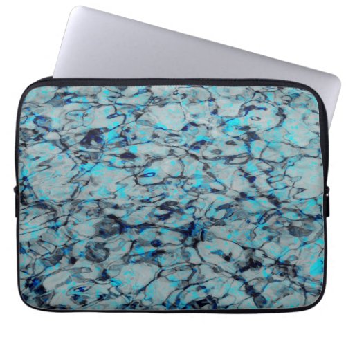 Cool modern digital art of blue watercolor laptop sleeve
