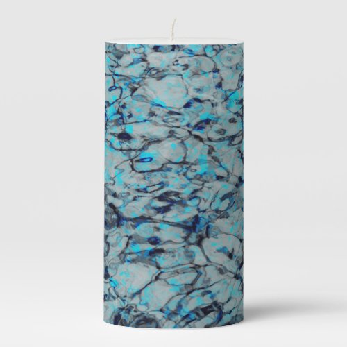 Cool modern digital art of blue watercolor pillar candle